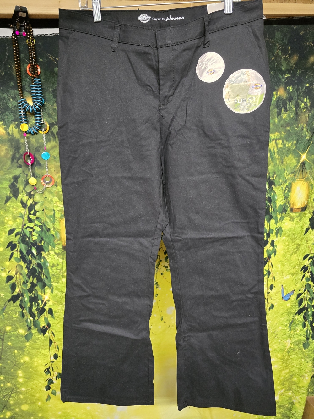 #153 Dickies Women's Black Slim Fit Work Pants